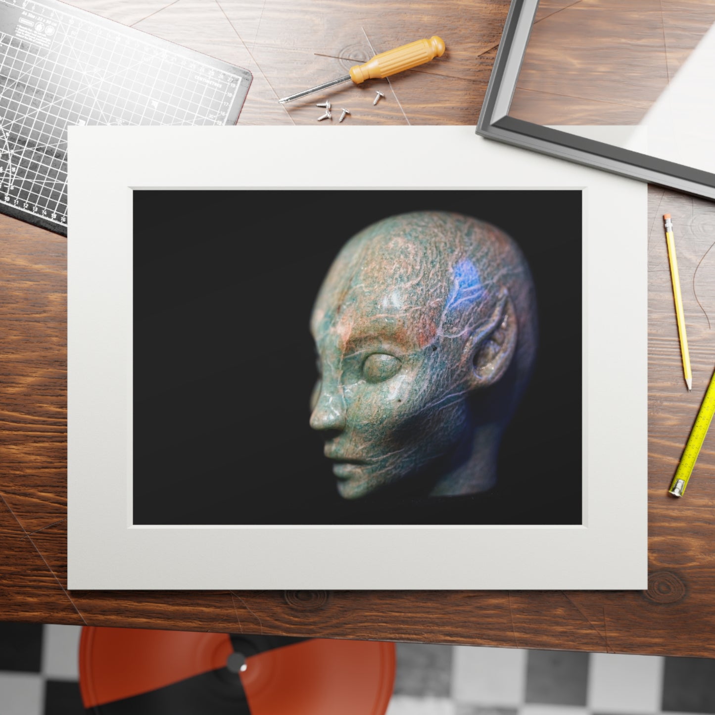 Siberian Amazonite Star Faery - Fine Art Print and Passepartout Paper Frame