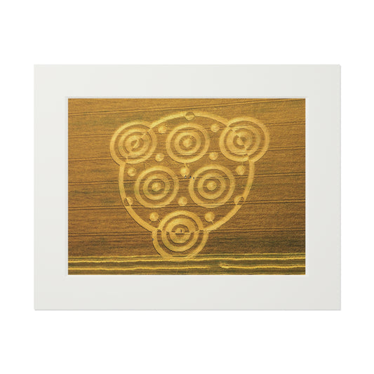 Etchilhampton Crop Circle - 2018 | Fine Art Print with Passepartout Paper Frame