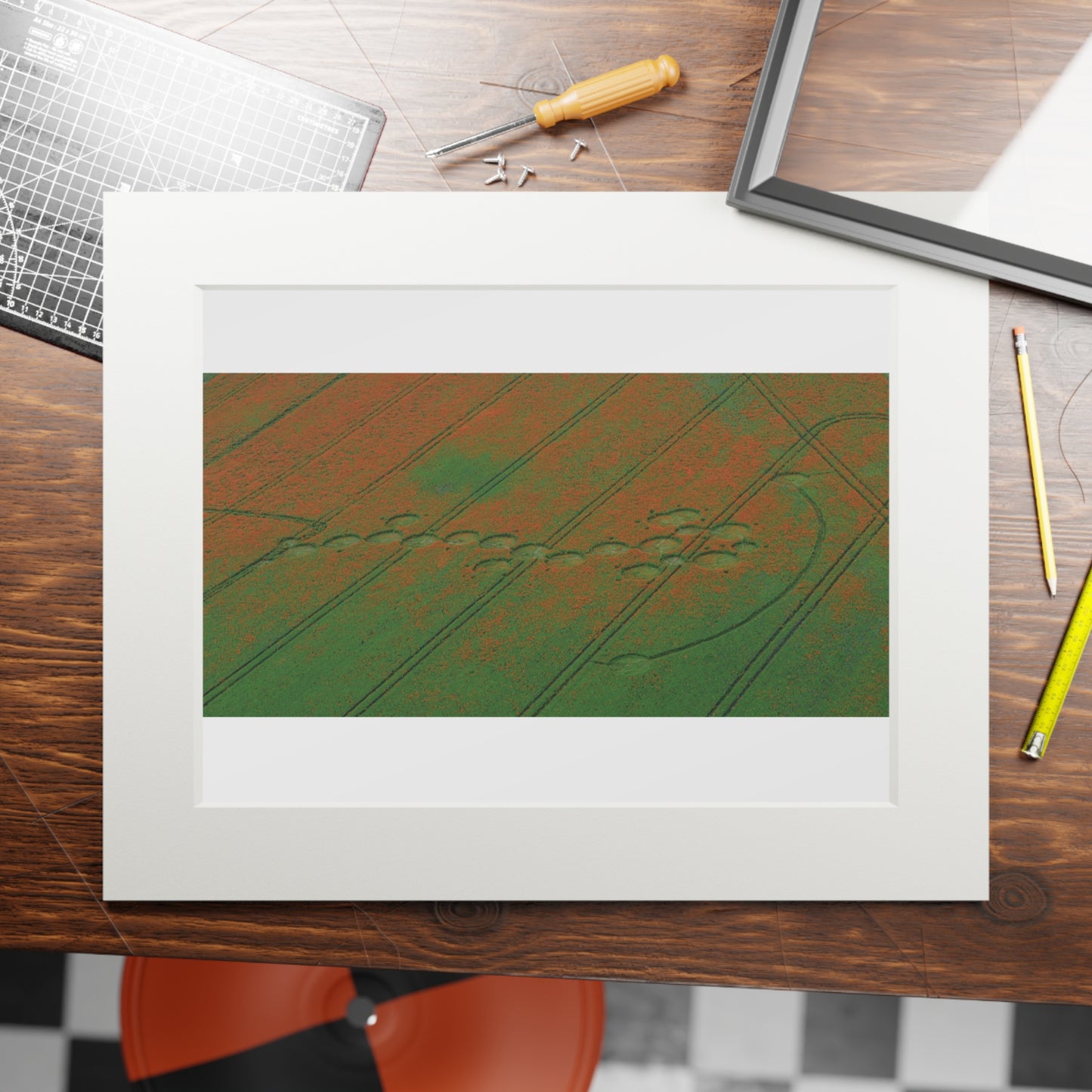 Rockley Crop Circle - 2012 | Fine Art Print with Passepartout Paper Frame
