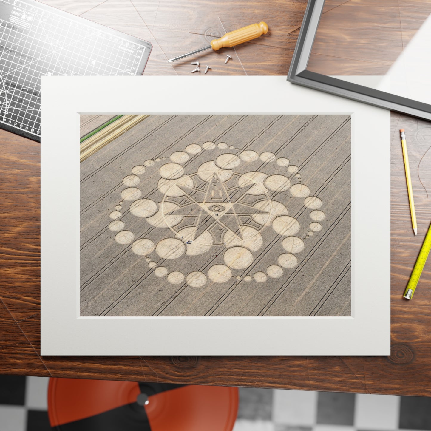 Avebury East Field Crop Circle - Wiltshire – 2008 | Fine Art Print with Passepartout Paper Frame
