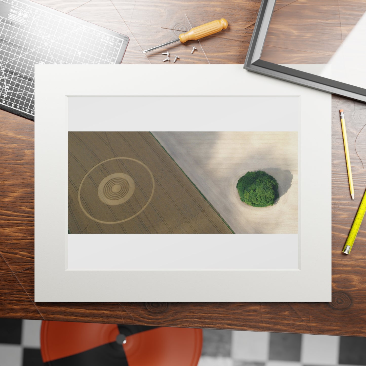 The Ridgeway Avebury Crop Circle, Wiltshire – 2005 | Fine Art Print with Passepartout Paper Frame