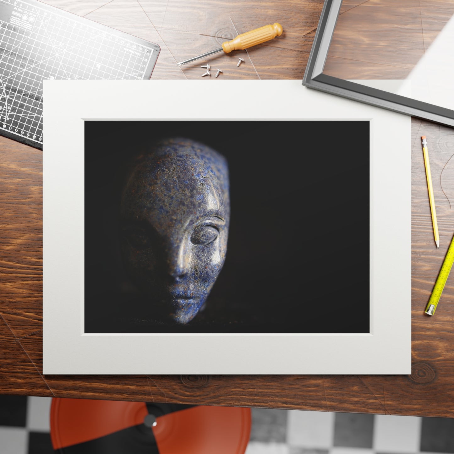 Blue Jasper Elfin - Fine Art Print and Passepartout Paper Frame