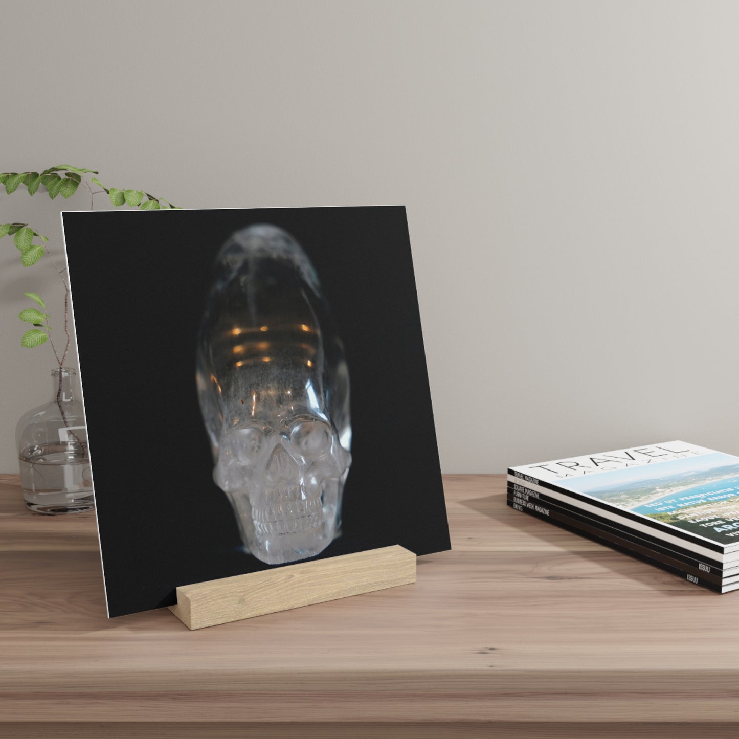 Elongated Skull - Print with Wooden Stand
