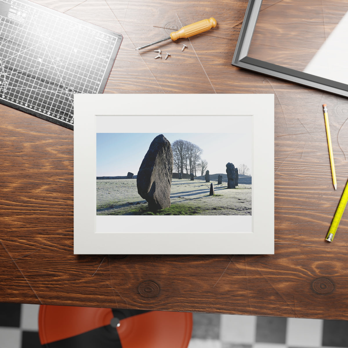 Frosty Avebury | Fine Art Print with Passepartout Paper Frame