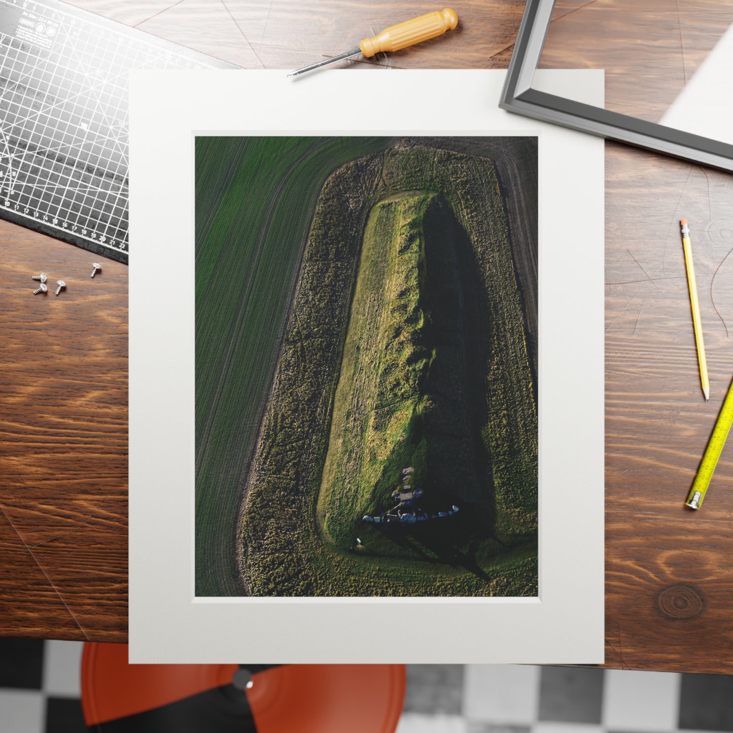 Copy of West Kennet Long Barrow | Fine Art Print with Passepartout Paper Frame