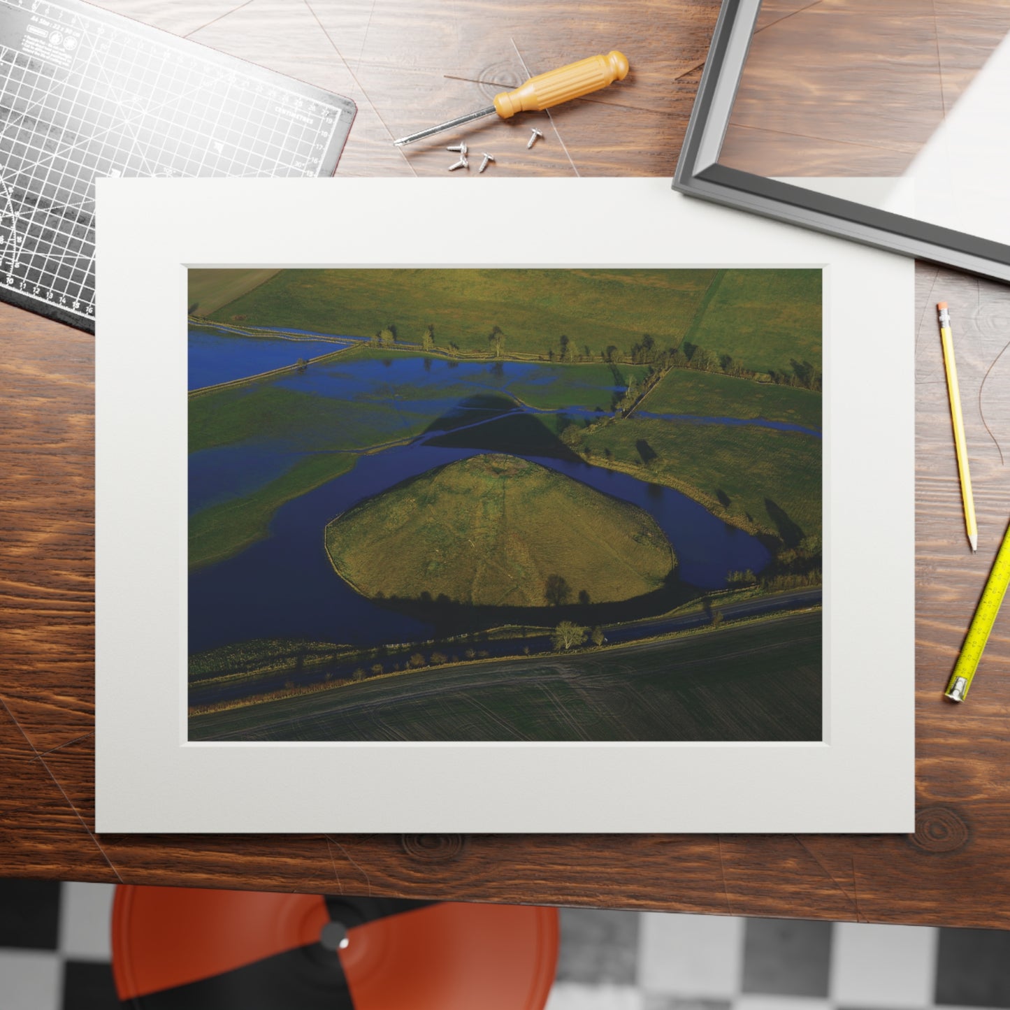 Silbury Hill | Fine Art Print with Passepartout Paper Frame