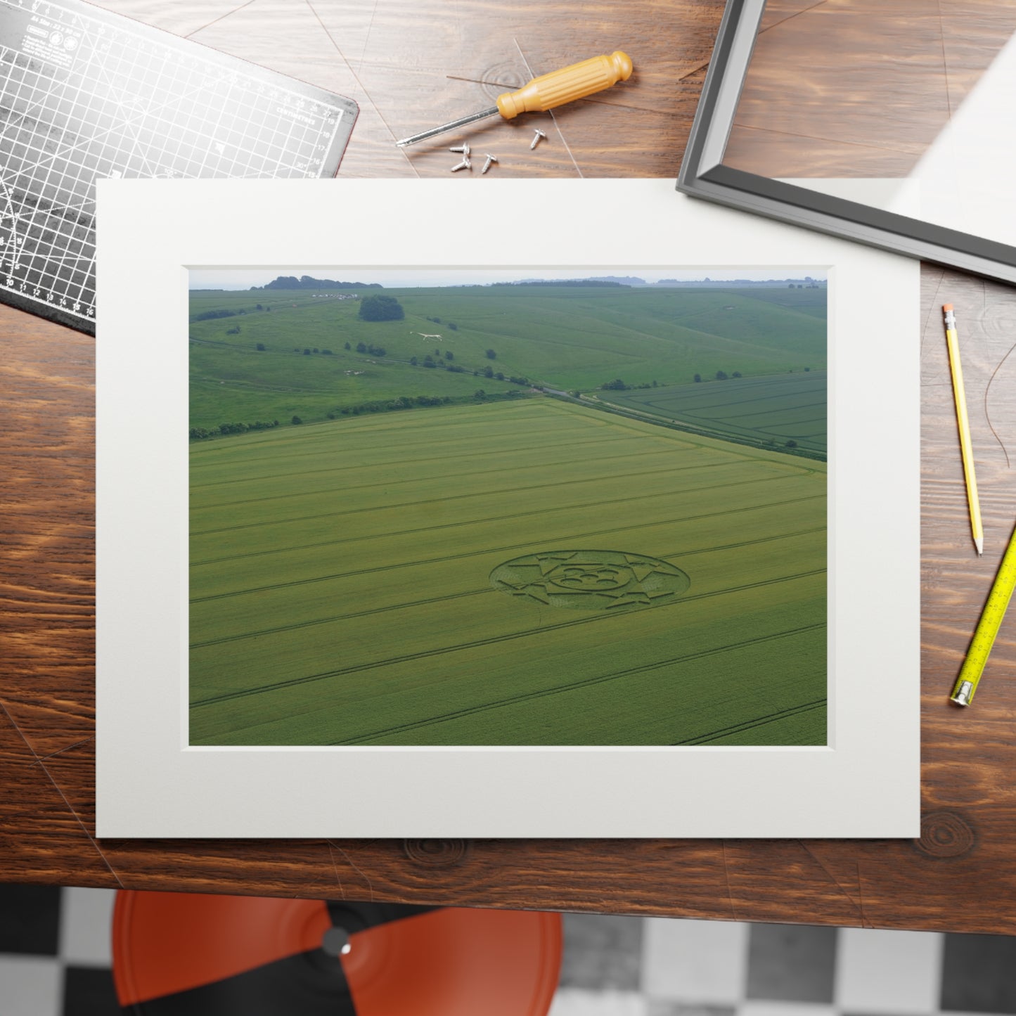 Hackpen Hill, nr Broad Hinton, Wiltshire – 2018 | Fine Art Print with Passepartout Paper Frame