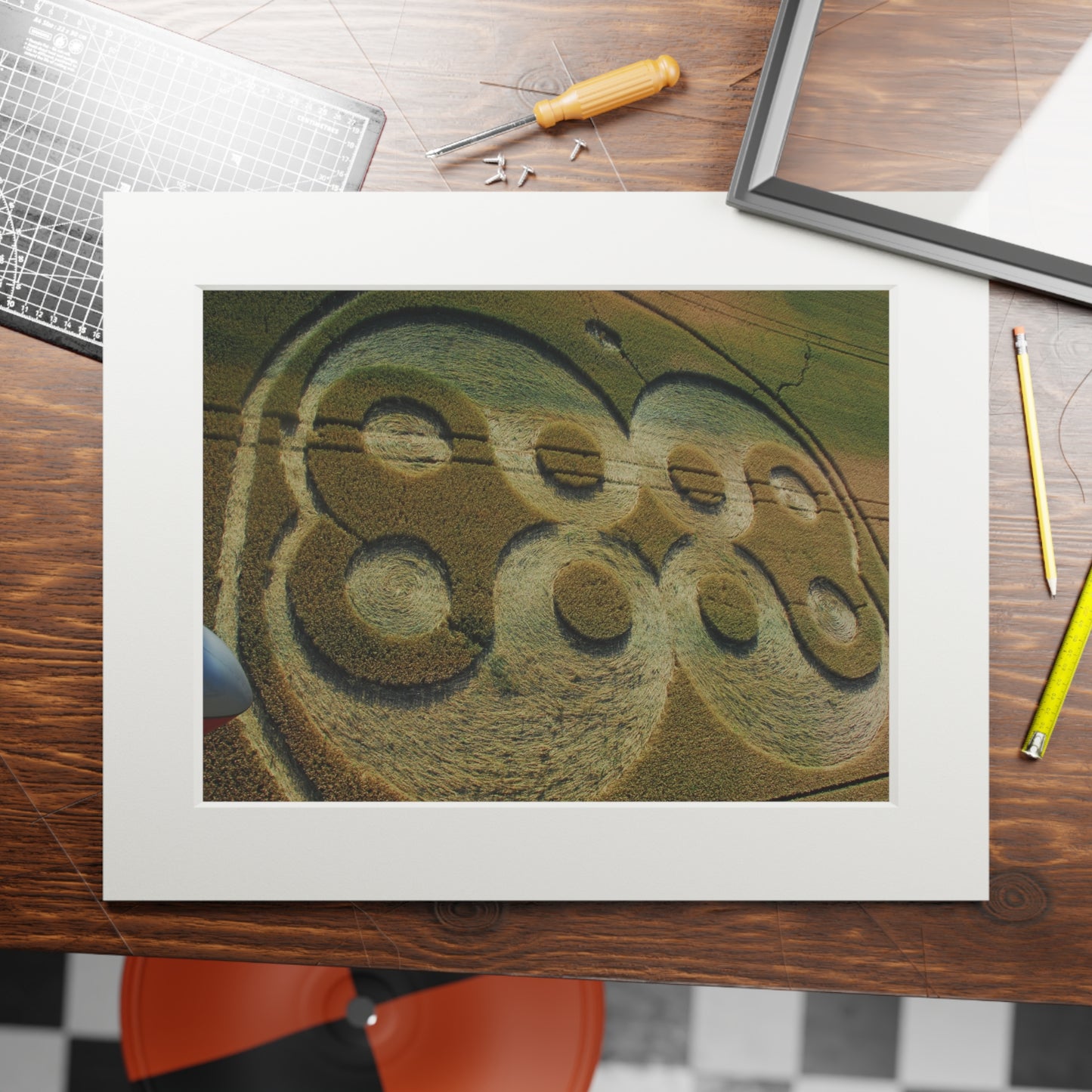 Waterloo Crop Circle, Belgium – 2006 | Fine Art Print with Passepartout Paper Frame