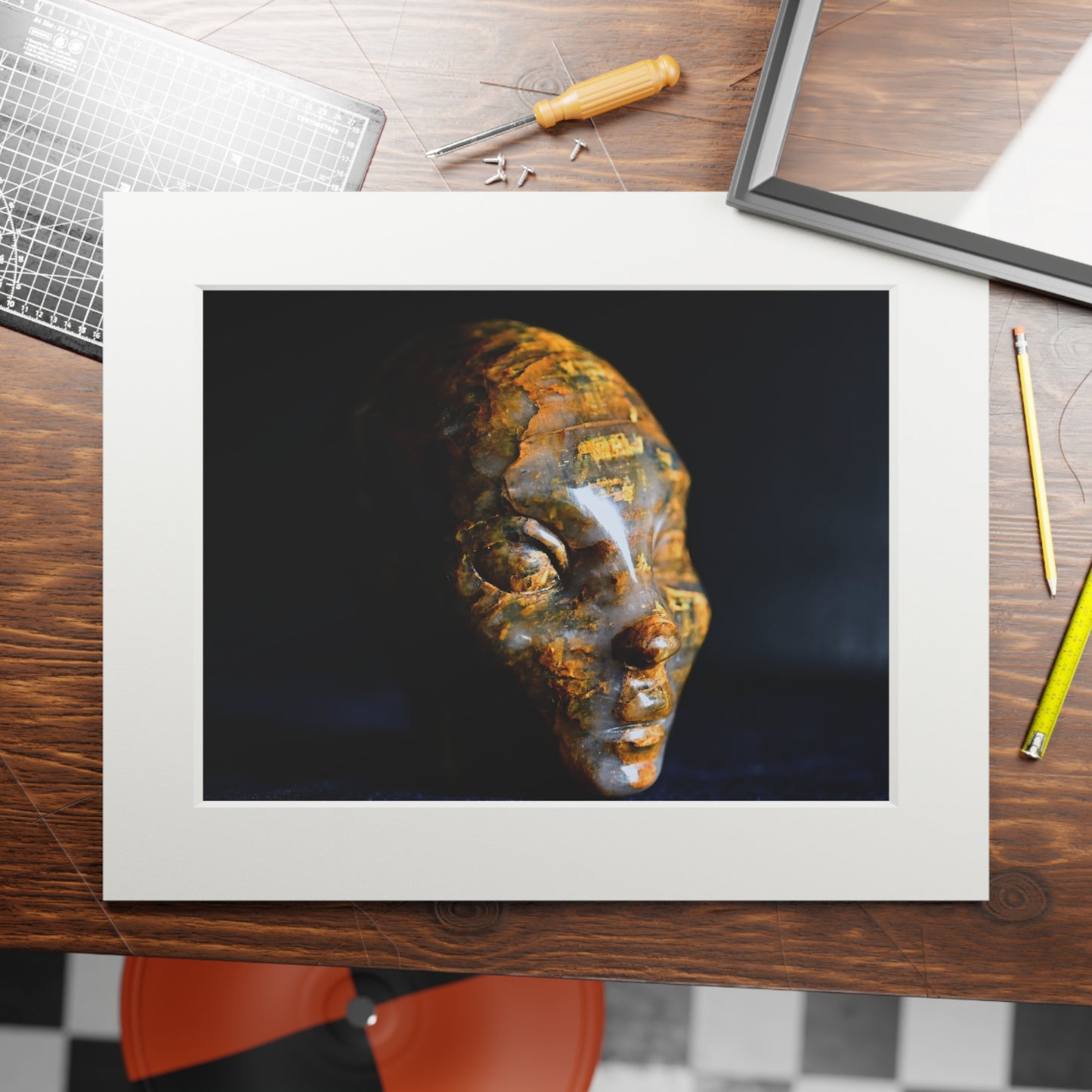 Tiger Eye Star Faery - Fine Art Print and Passepartout Paper Frame