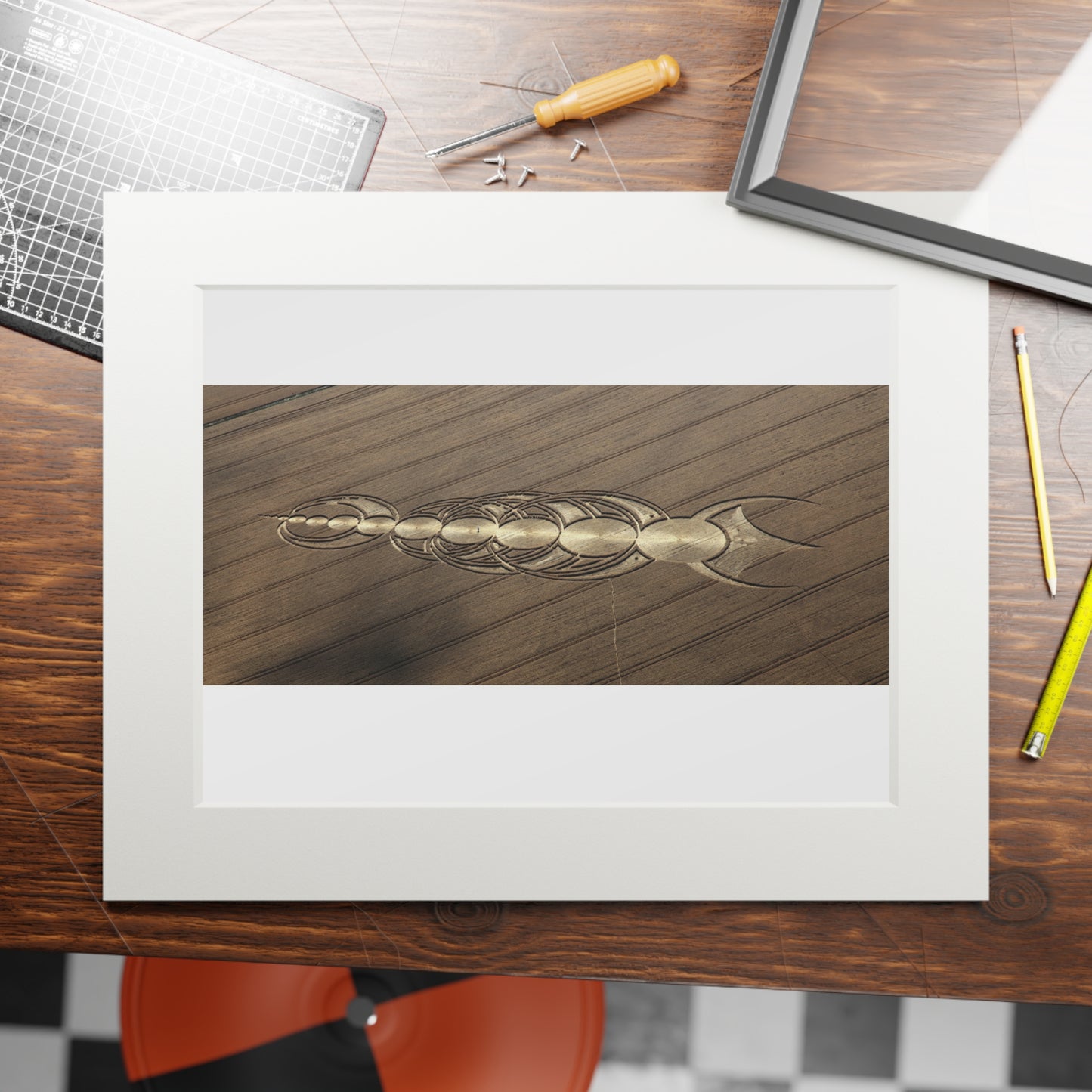 Avebury, East Field Crop Circle - 2010 | Fine Art Print with Passepartout Paper Frame