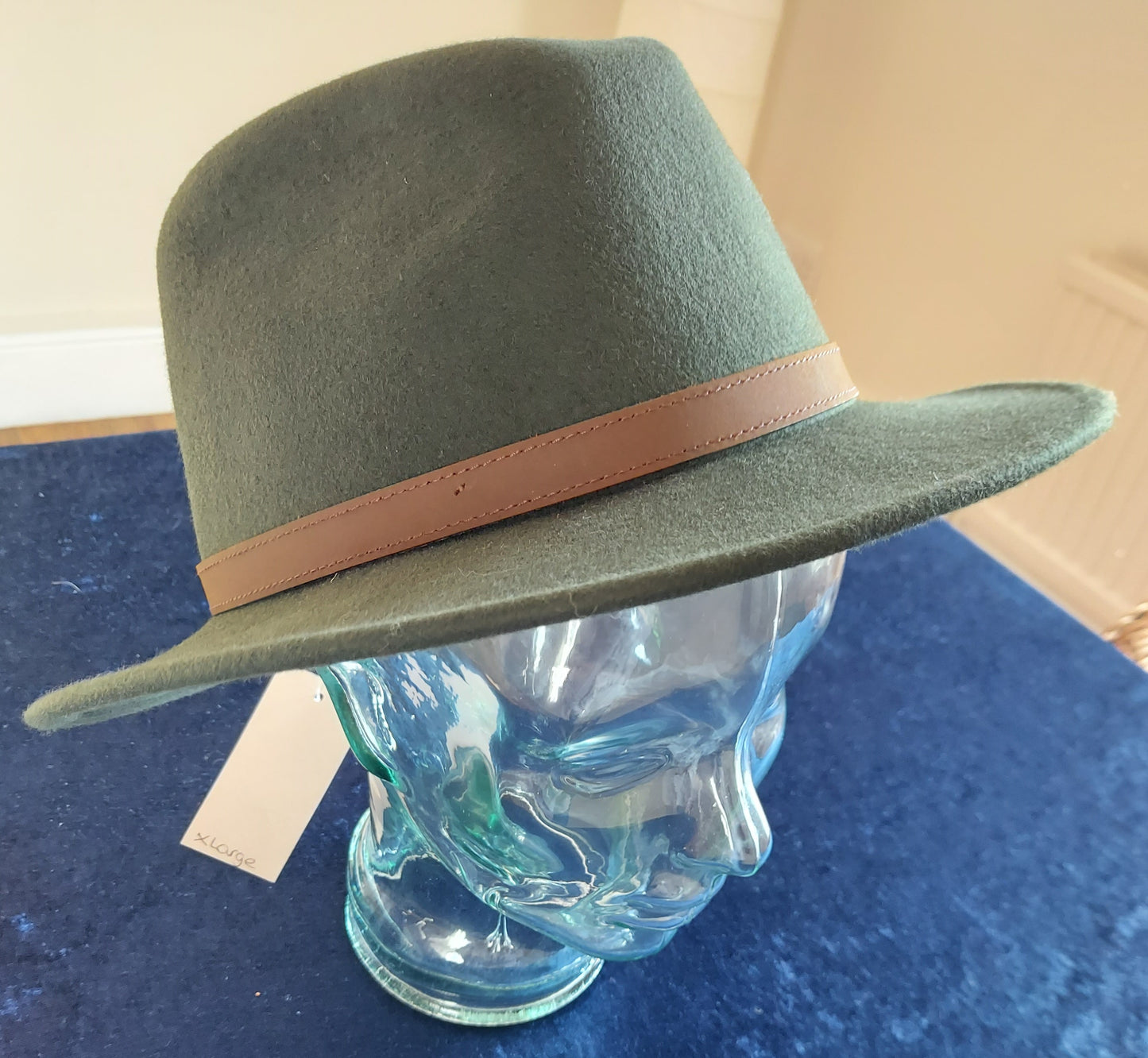 Crushable Wool Fedora Hat - Dark Green