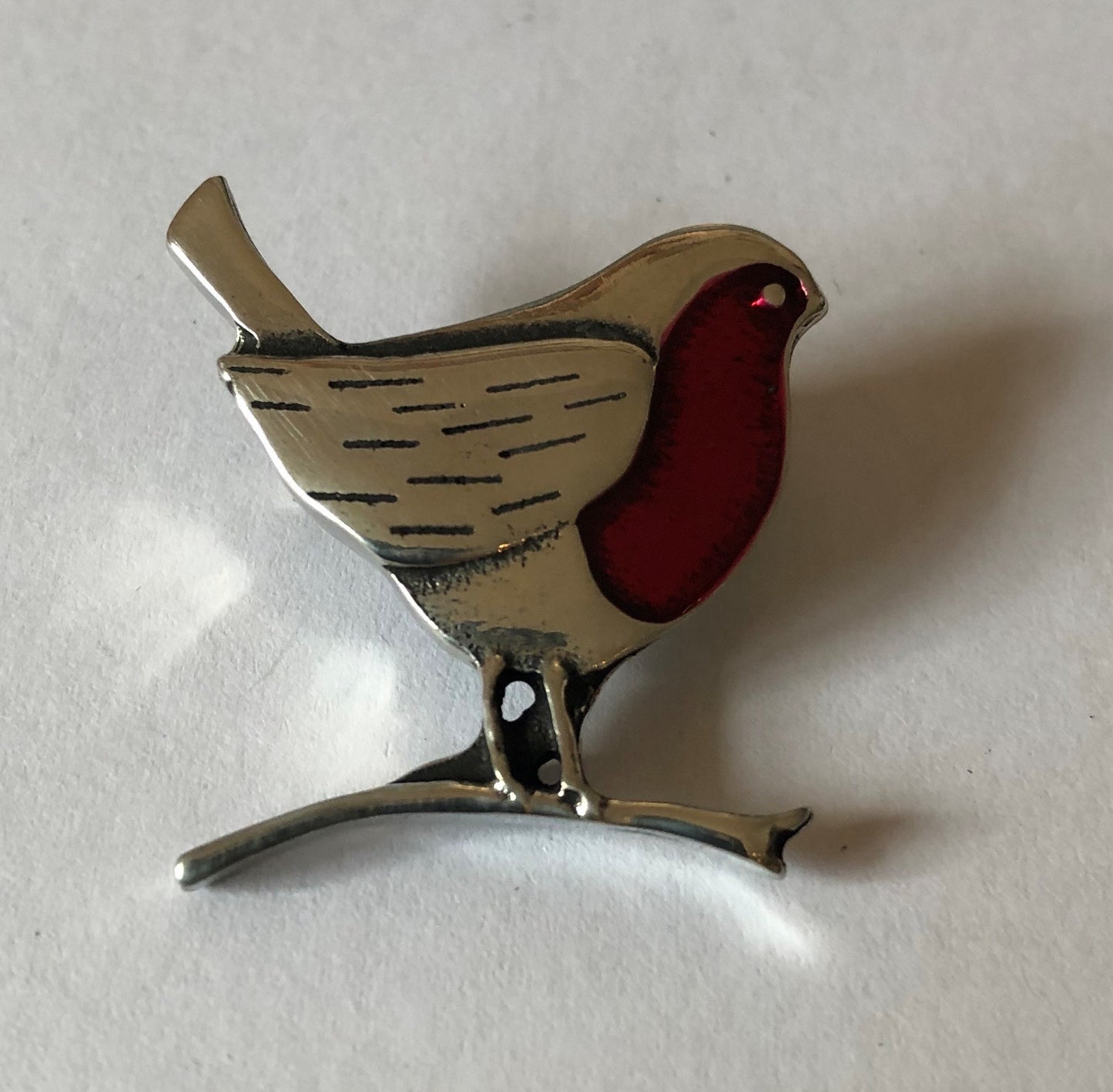 Pewter Robin Brooch