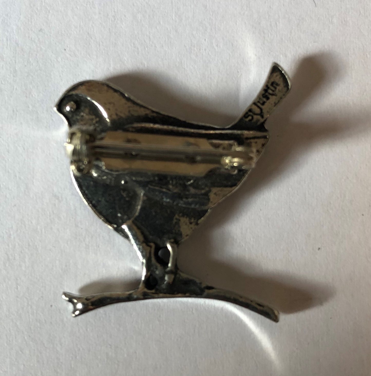Pewter Robin Brooch