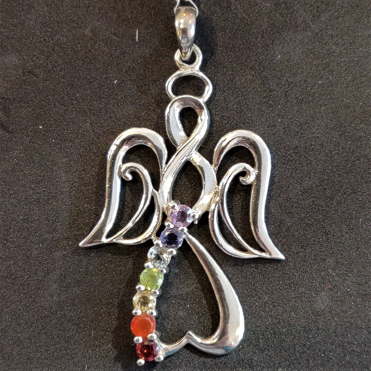 Silver Chakra Angel Pendant