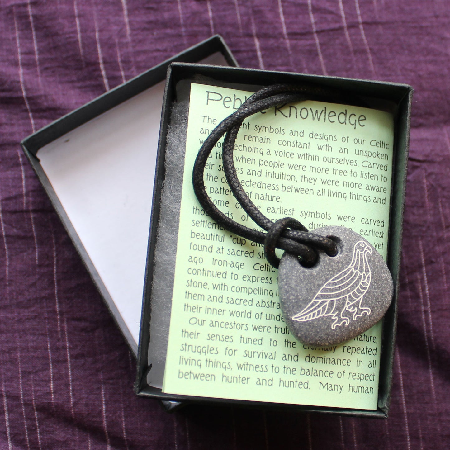 Pictish Pebble Pendant - Wood Pigeon (C7)