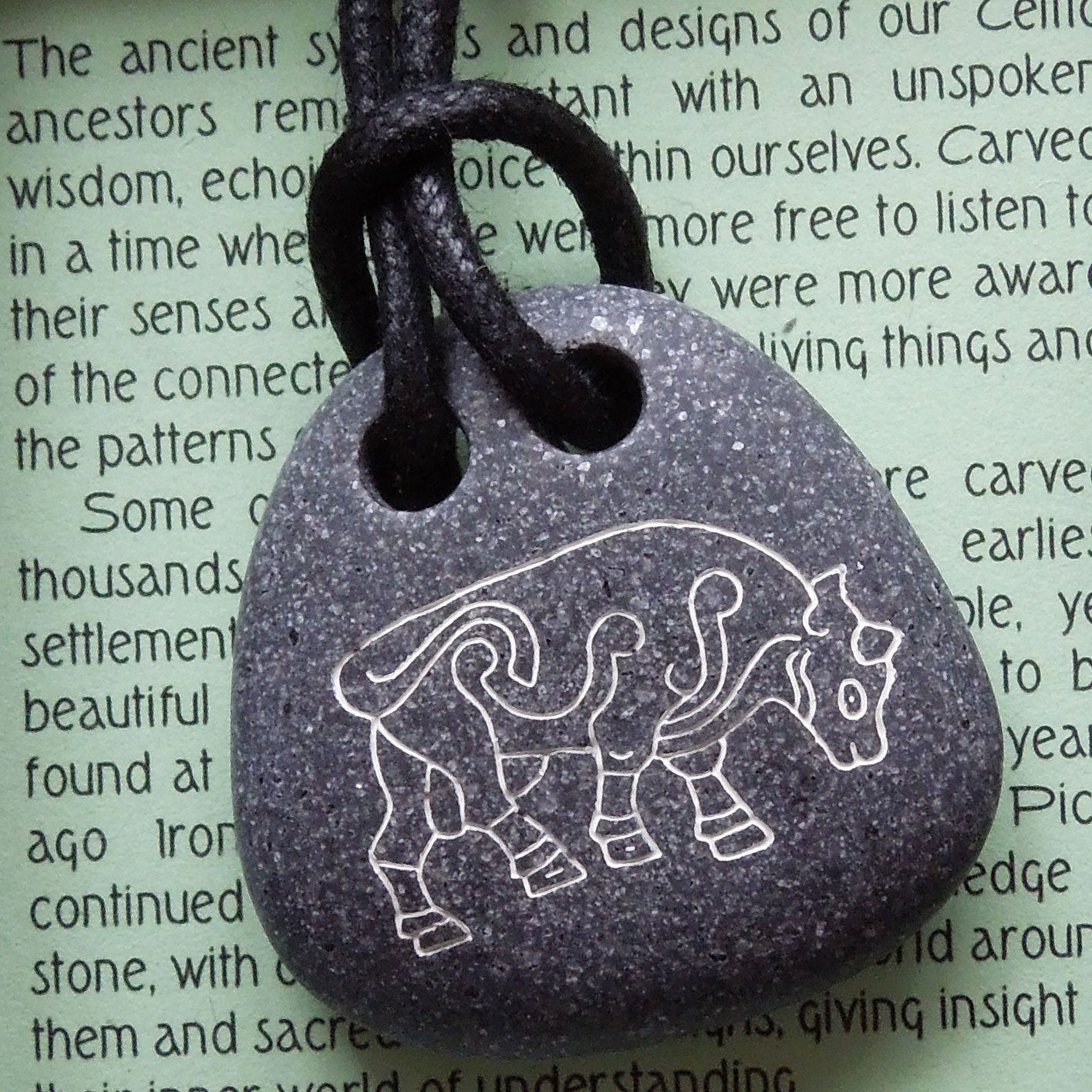 Pictish Pebble Pendant - Bull (C5)