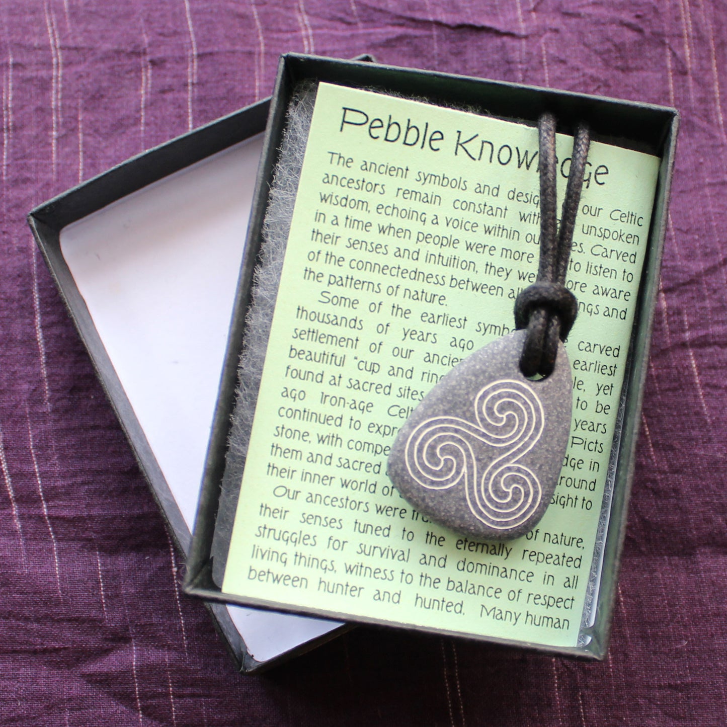 Pictish Pebble Pendant - Triscele (B13)