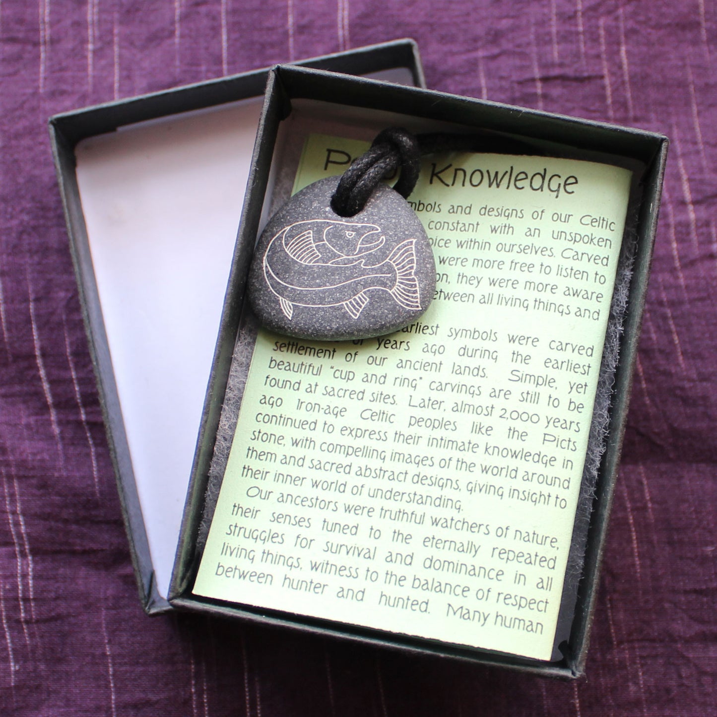 Pictish Pebble Pendant - Fish (C13)