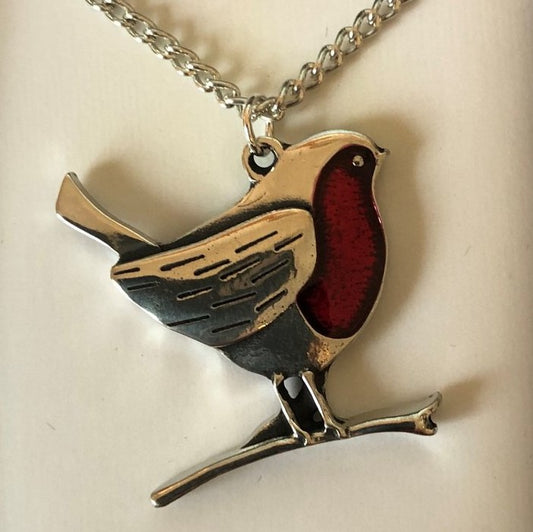 Pewter Robin Necklace (PN875)