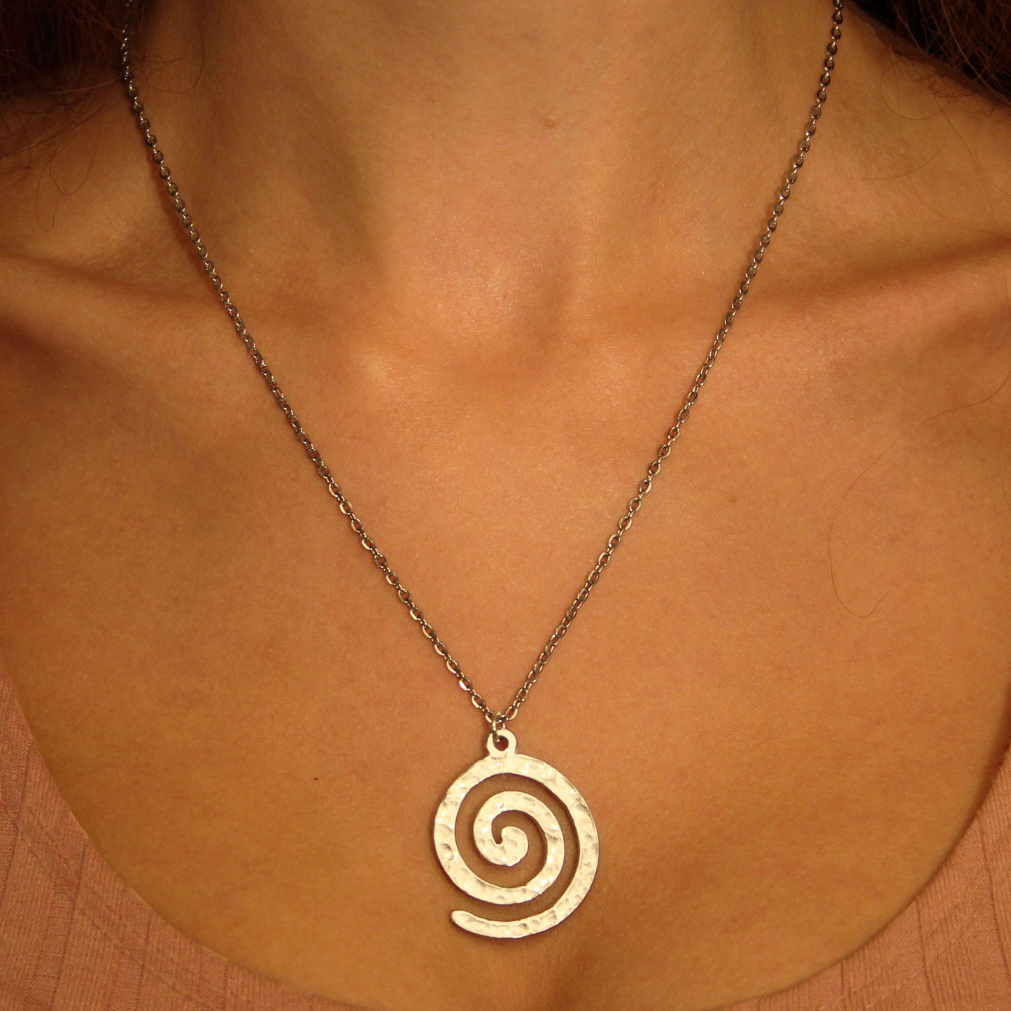 Pewter Spiral necklace (PN432)