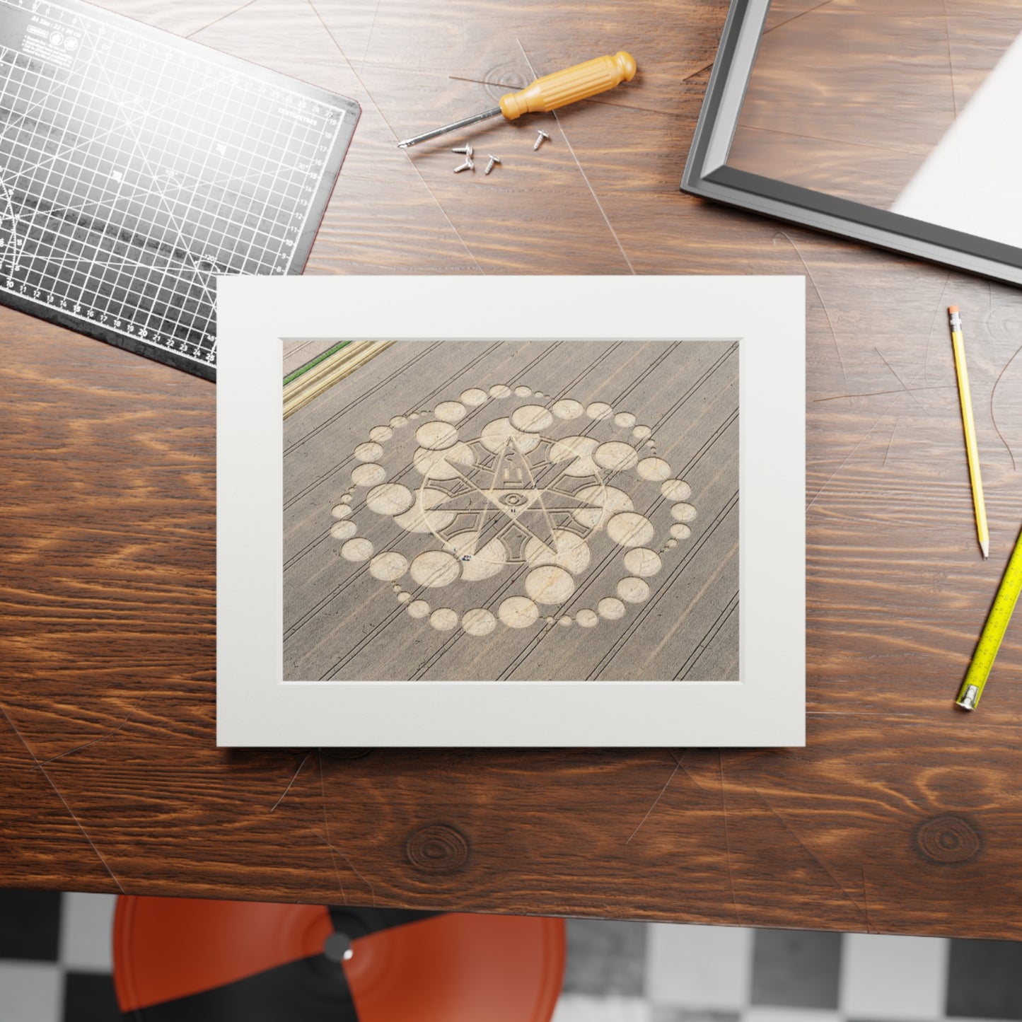 Avebury East Field Crop Circle - Wiltshire – 2008 | Fine Art Print with Passepartout Paper Frame