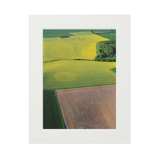 Woodborough Hill, Three Phantom Crop Circles – 2010 | Fine Art Print with Passepartout Paper Frame