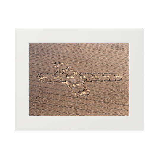 Etchilhampton Crop Circle  - 2008 | Fine Art Print with Passepartout Paper Frame