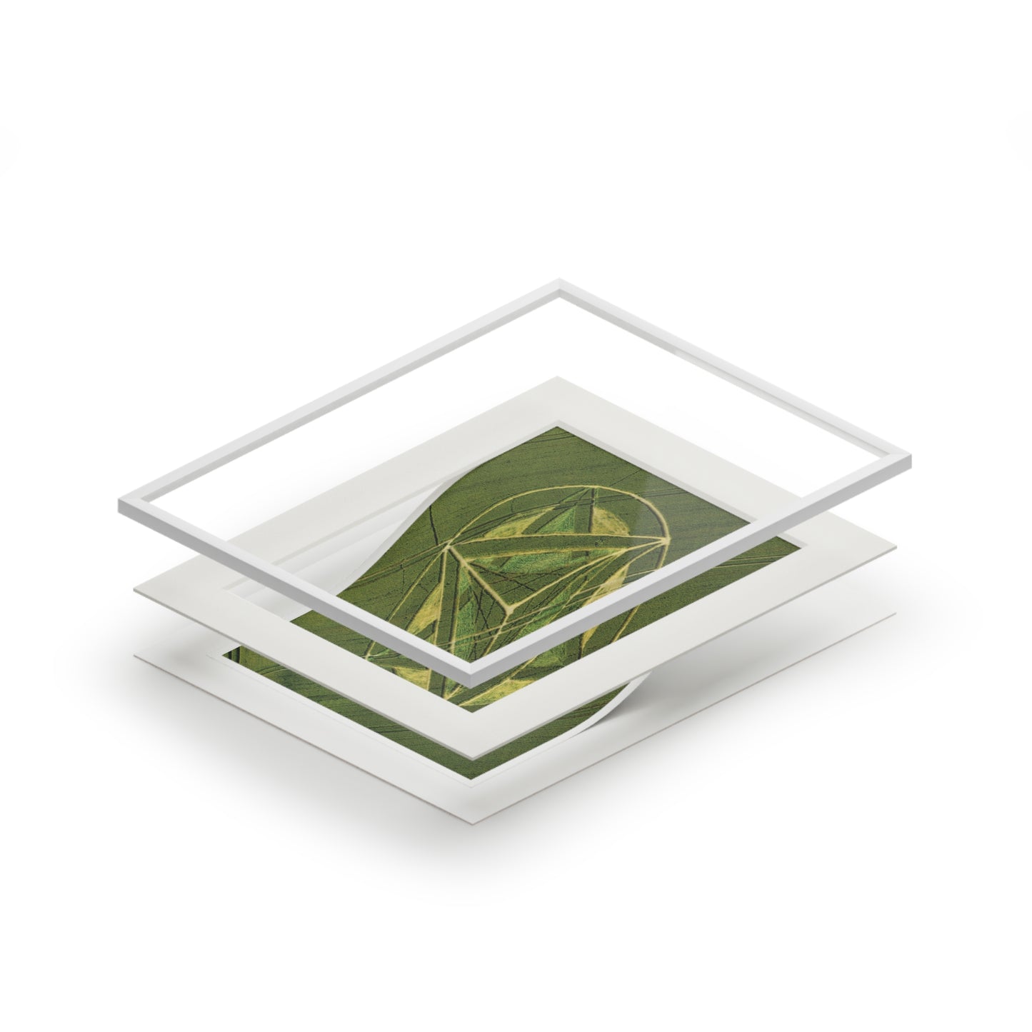 Liddington Step  Crop Circle  - 2012 | Fine Art Print with Passepartout Paper Frame