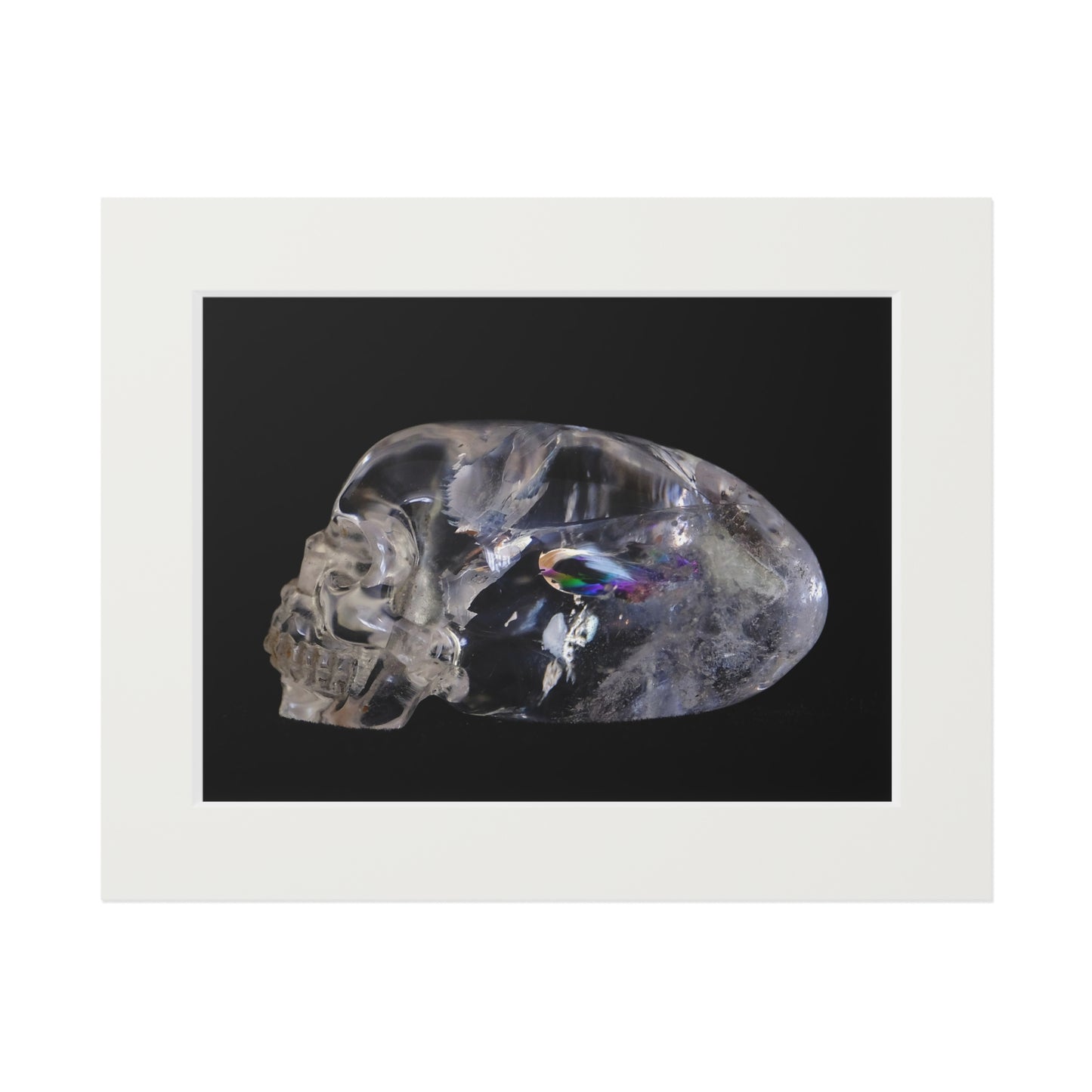 Rainbow Quarts Skull -  Fine Art Print and Passepartout Paper Frame