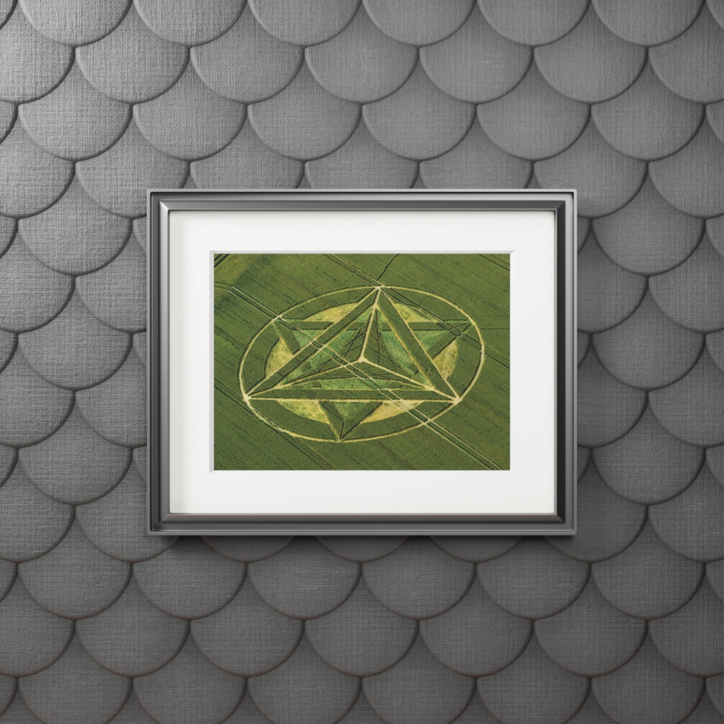 Liddington Step  Crop Circle  - 2012 | Fine Art Print with Passepartout Paper Frame