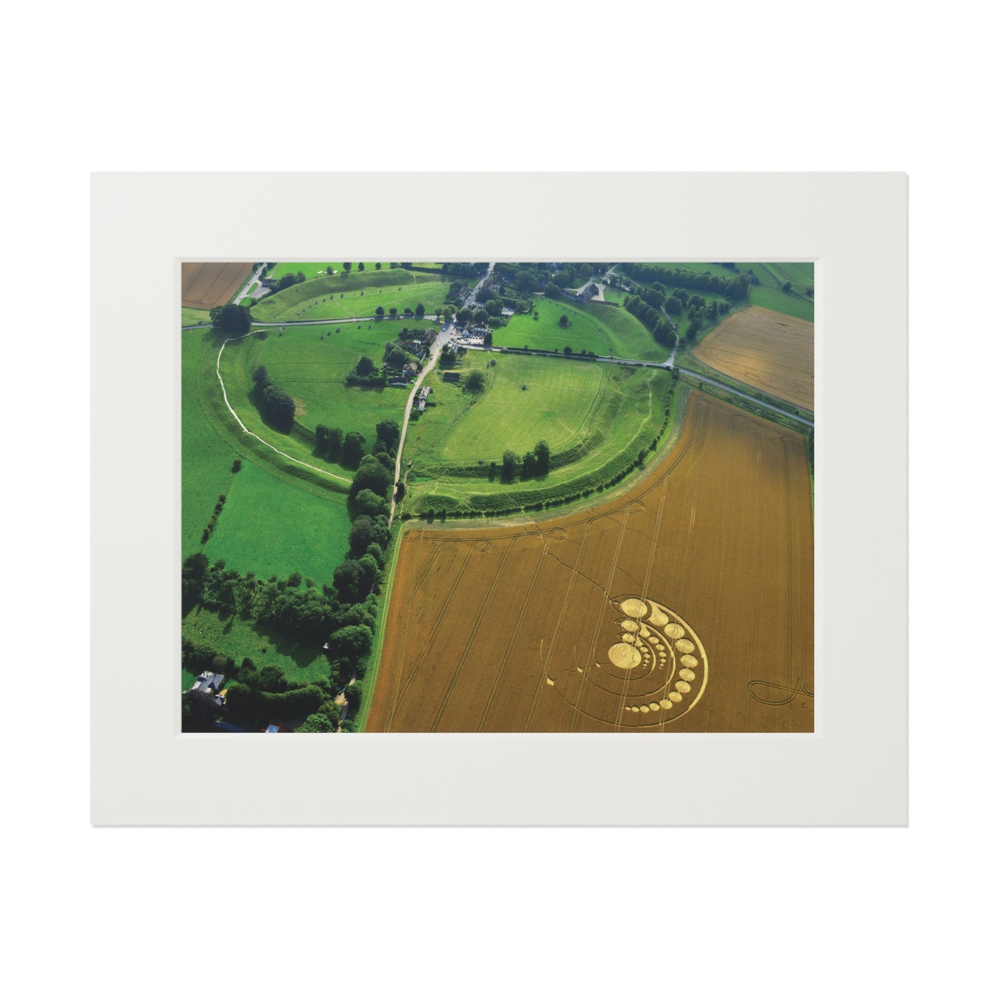 North East field in Avebury Crop Circle – 2012 | Fine Art Print with Passepartout Paper Frame
