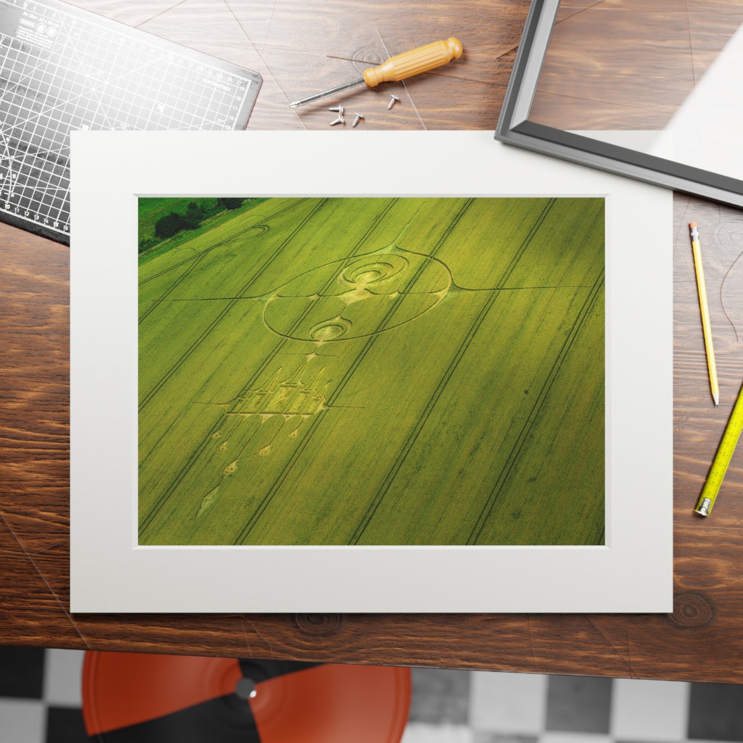 Stanton Step Crop Circle  - 2012 | Fine Art Print with Passepartout Paper Frame