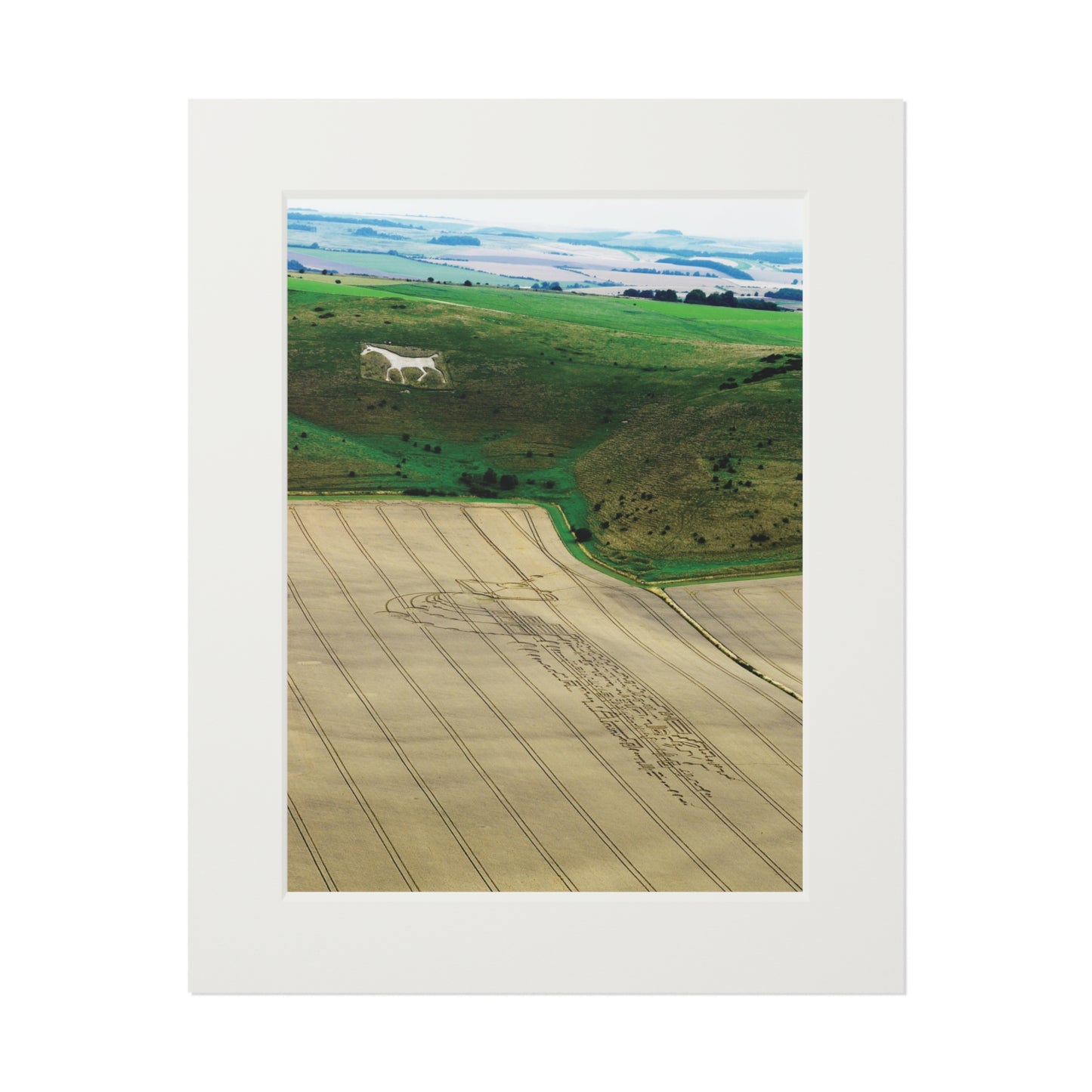 Milk Hill Crop Circle – 2009 | Fine Art Print with Passepartout Paper Frame