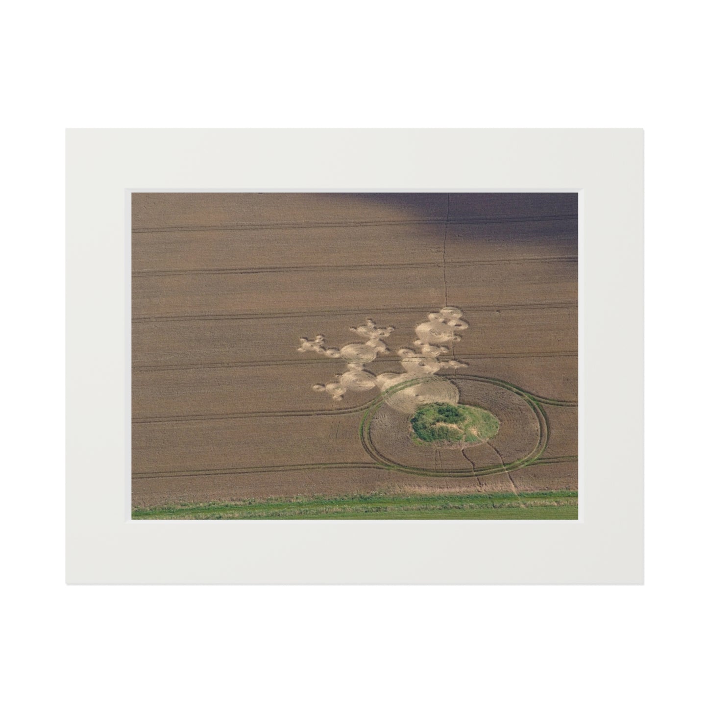 Hinton Down Crop Circle - 2007 | Fine Art Print with Passepartout Paper Frame