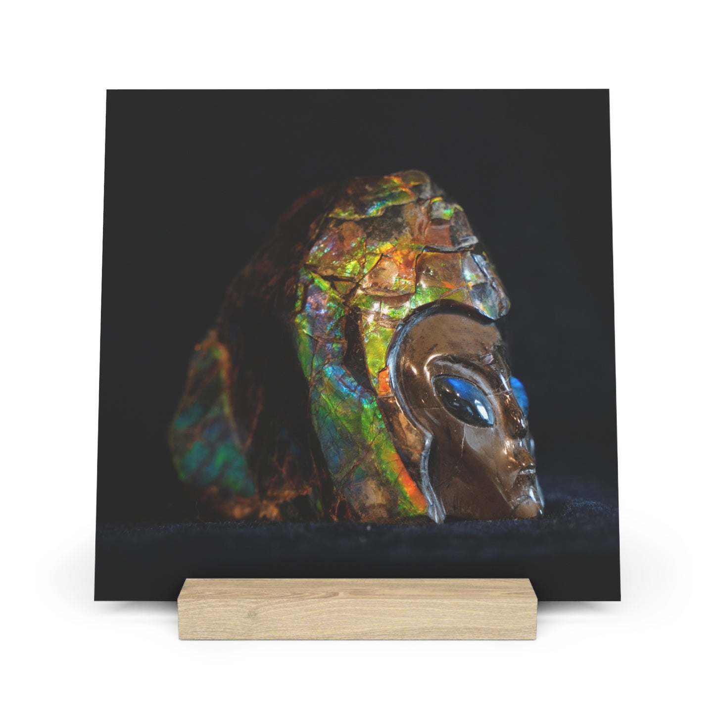 Ammonite Being - Print with Wooden Stand