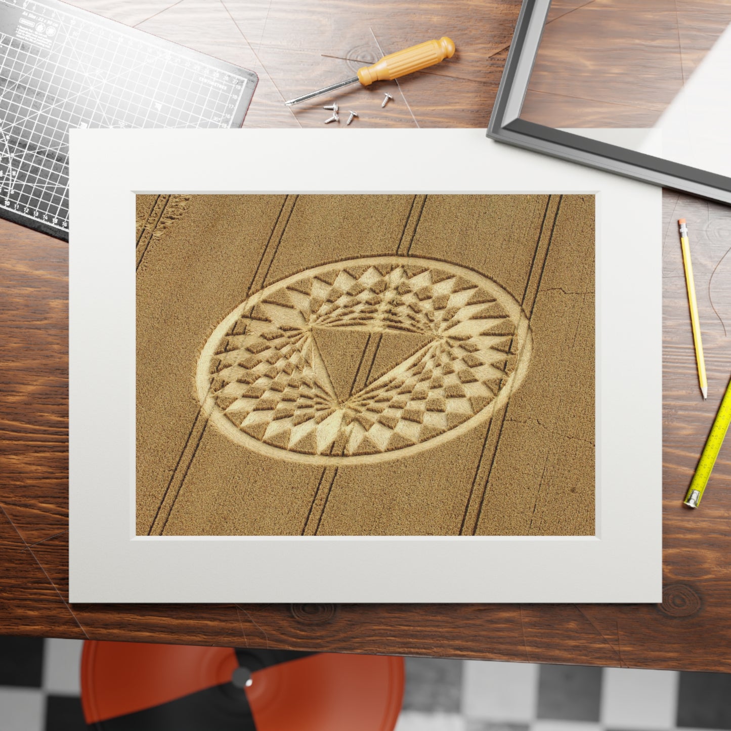 Aldbourne Crop Circle - Wiltshire – 2005 | Fine Art Print with Passepartout Paper Frame