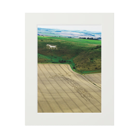 Milk Hill Crop Circle – 2009 | Fine Art Print with Passepartout Paper Frame