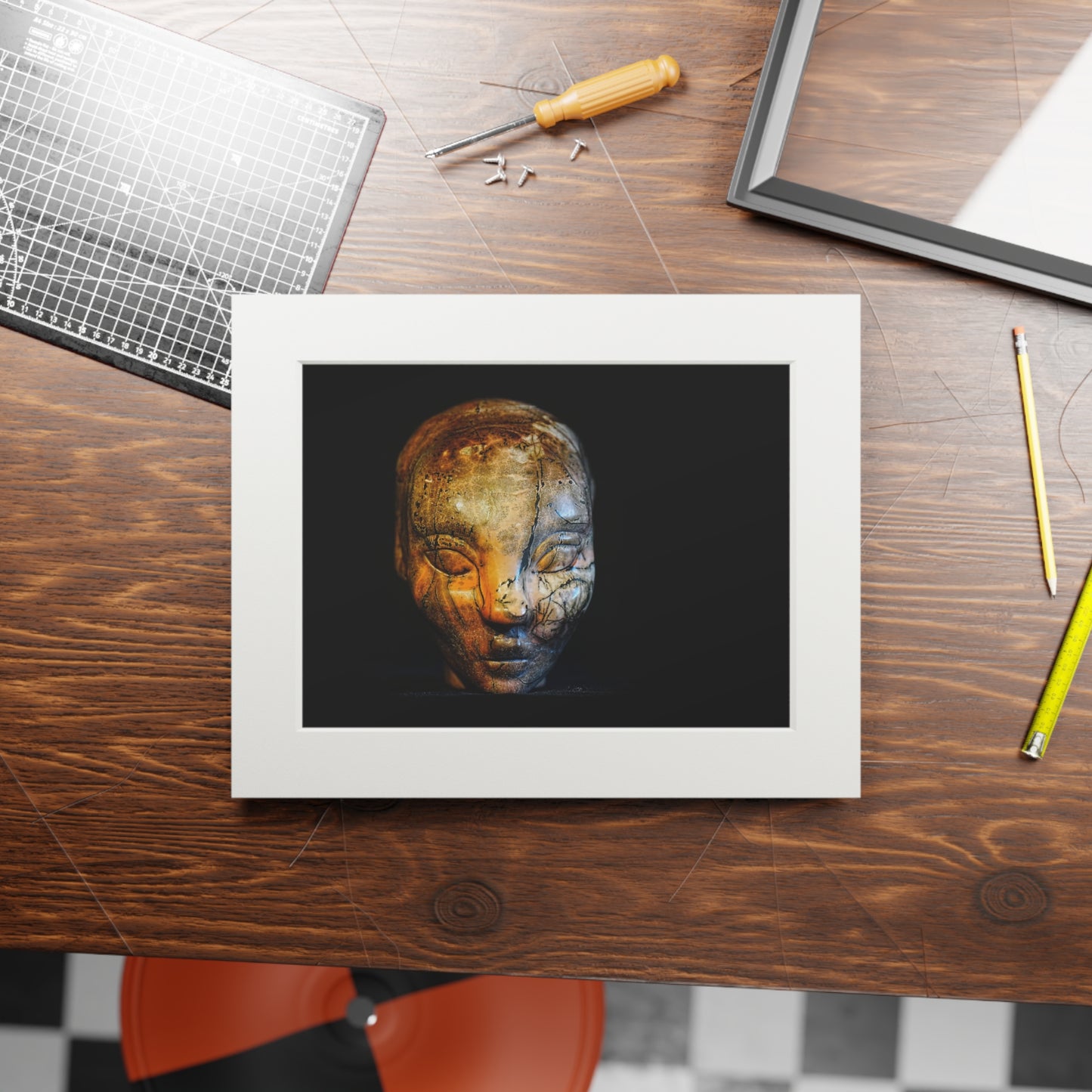 Dream Stone Star Faeryl  -  Fine Art Print and Passepartout Paper Frame