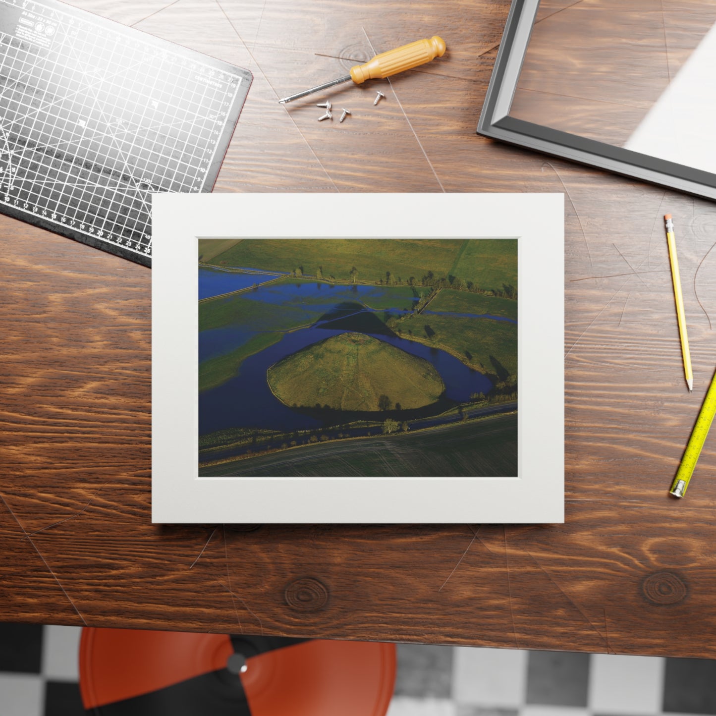 Silbury Hill | Fine Art Print with Passepartout Paper Frame