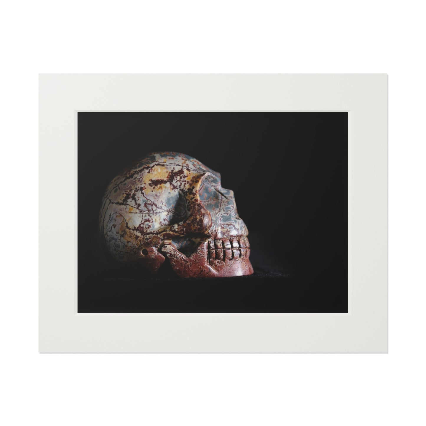 Dendritic Skull  -  Fine Art Print and Passepartout Paper Frame