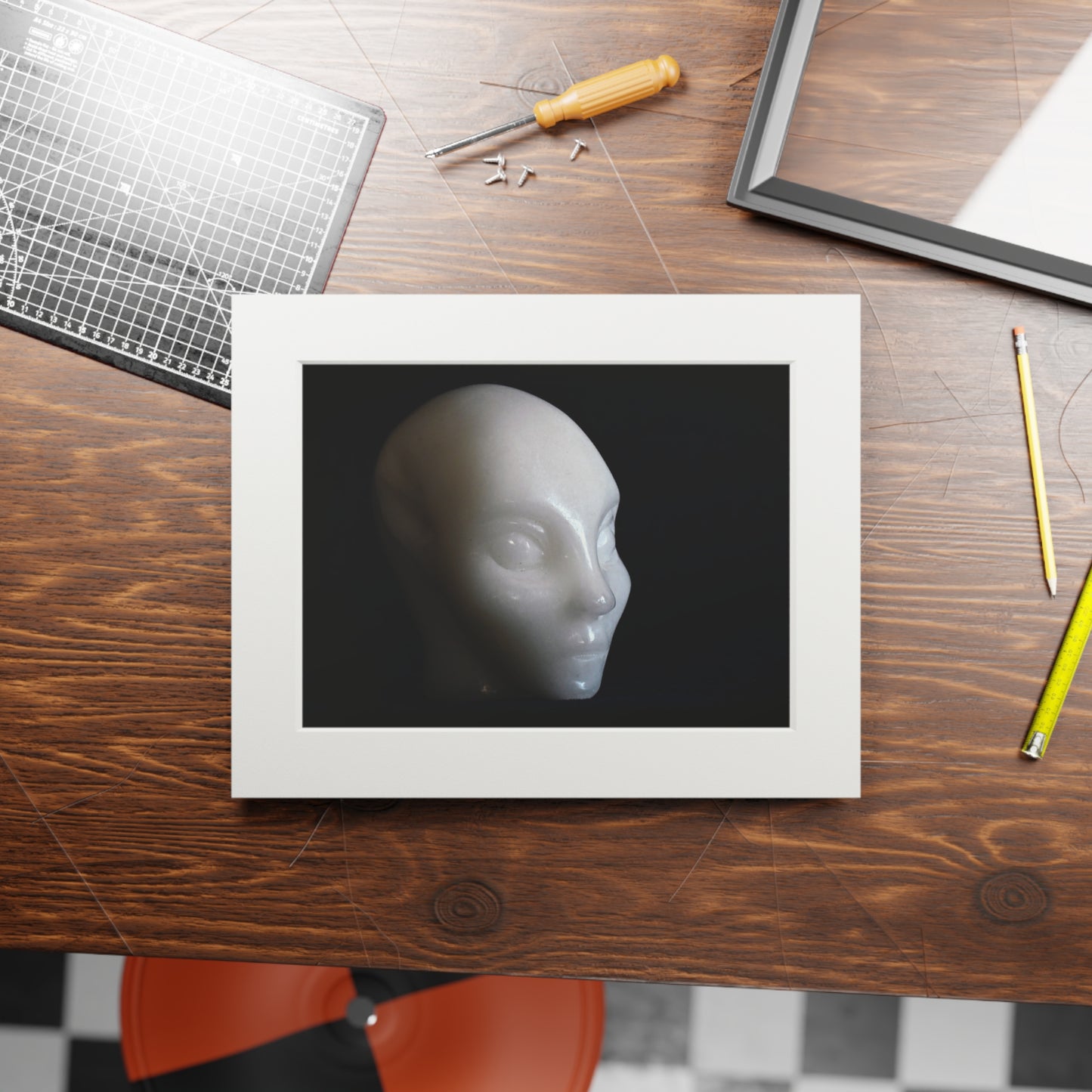 White Jade , Star Faery   -  Fine Art Print and Passepartout Paper Frame