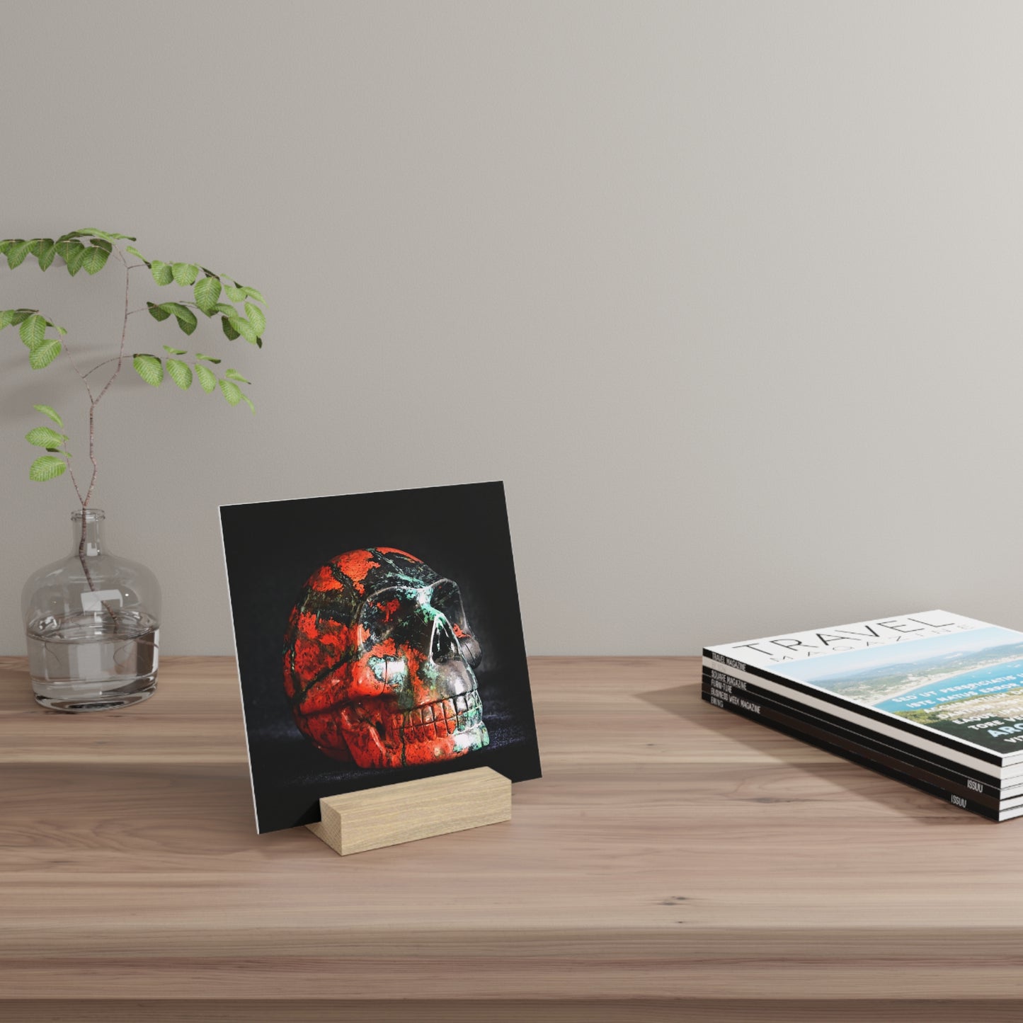 Sonora Skull - Print with Wooden Stand