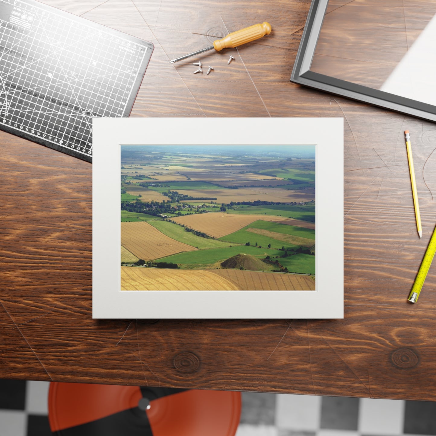 Silbury Hill, Avebury - 4 Crop Circles – 2006 | Fine Art Print with Passepartout Paper Frame