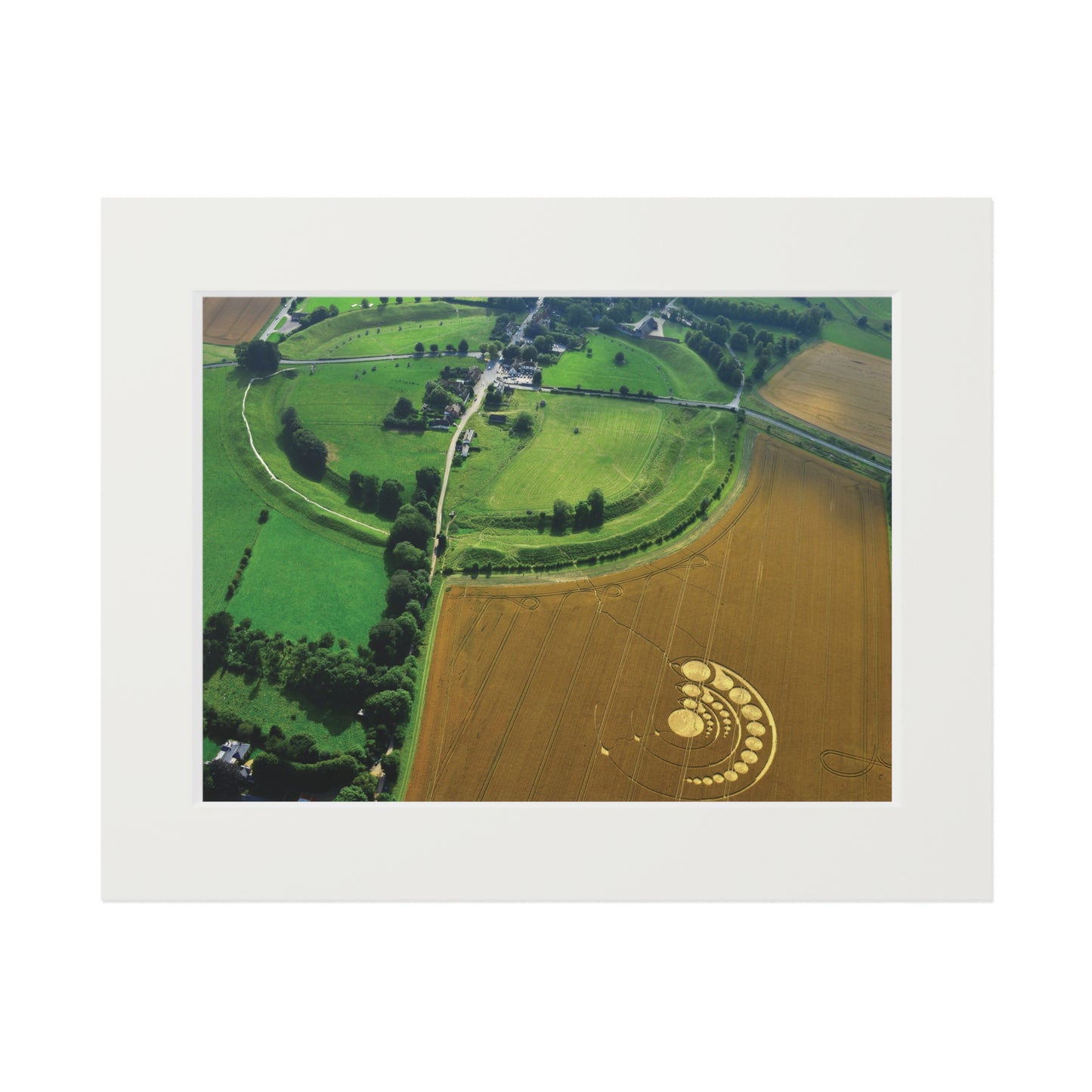 North East field in Avebury Crop Circle – 2012 | Fine Art Print with Passepartout Paper Frame