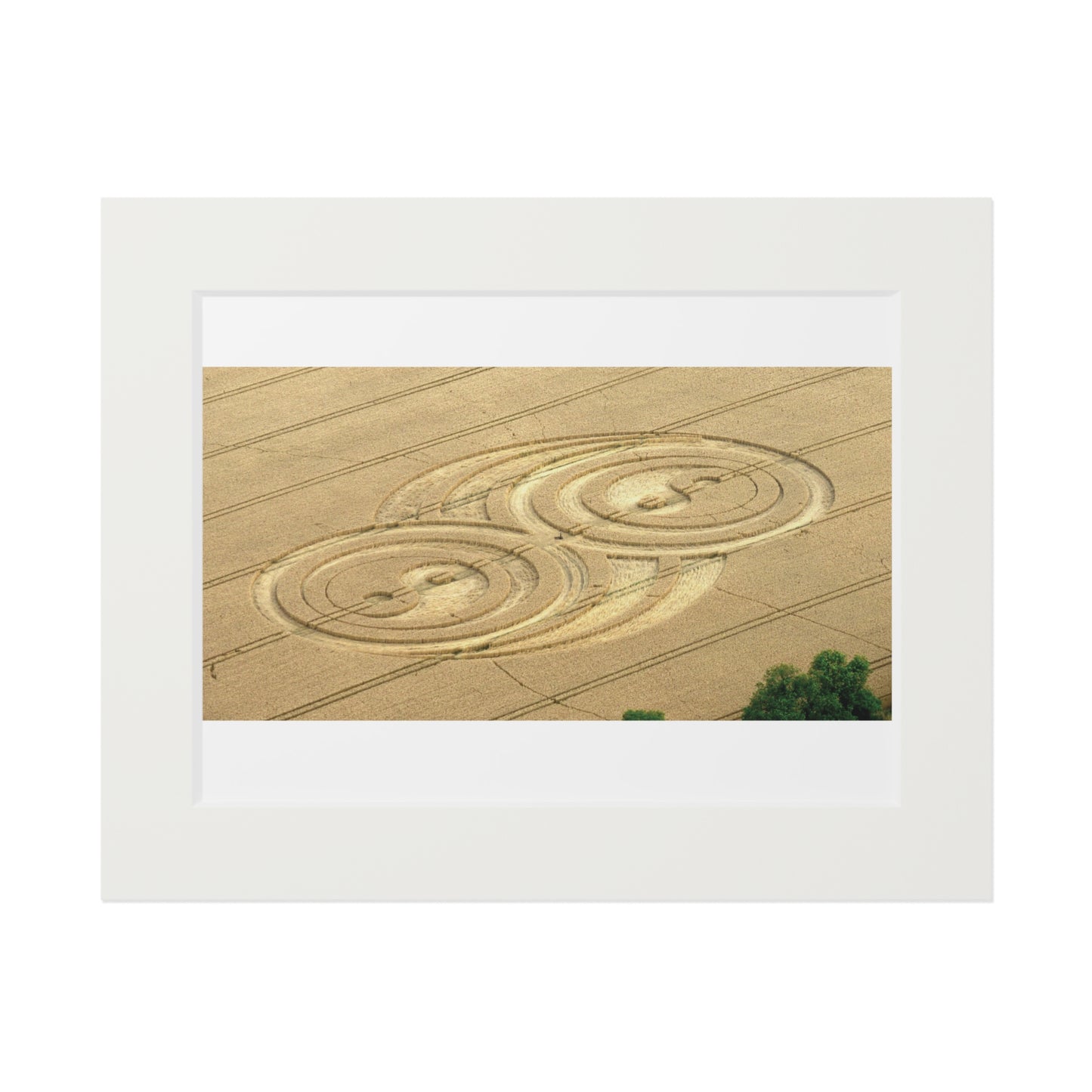 Yin Yang Crop Circle -  2009| Fine Art Print with Passepartout Paper Frame