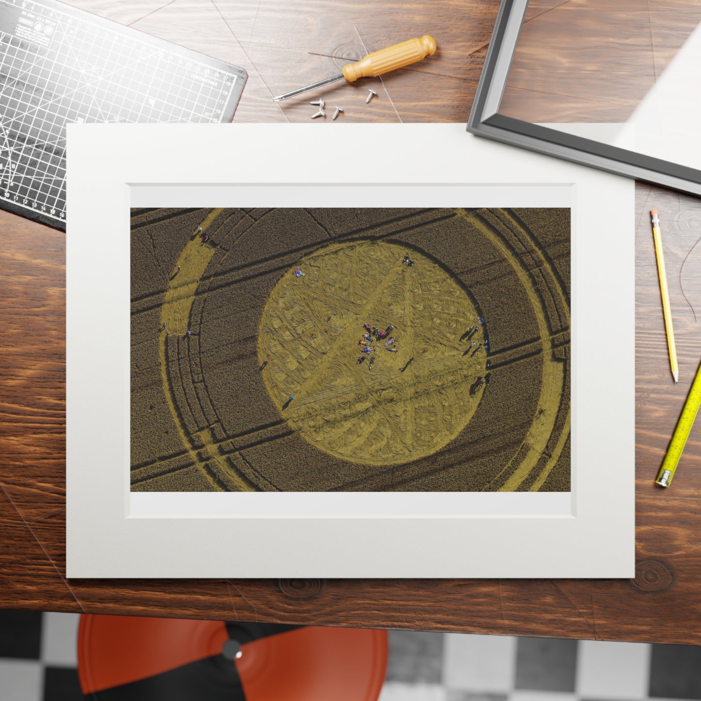 Cirencester Crop Circle - 2014 | Fine Art Print with Passepartout Paper Frame