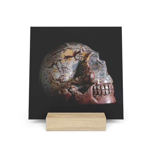 Dendritic Skull - Print with Wooden Stand