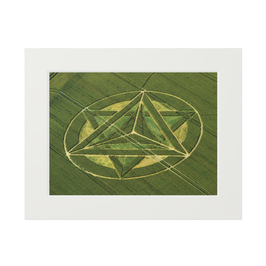 Liddington Step  Crop Circle  - 2012 | Fine Art Print with Passepartout Paper Frame