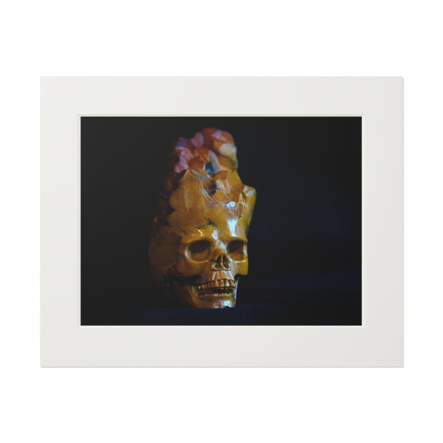 Mookaite Skull  -  Fine Art Print and Passepartout Paper Frame