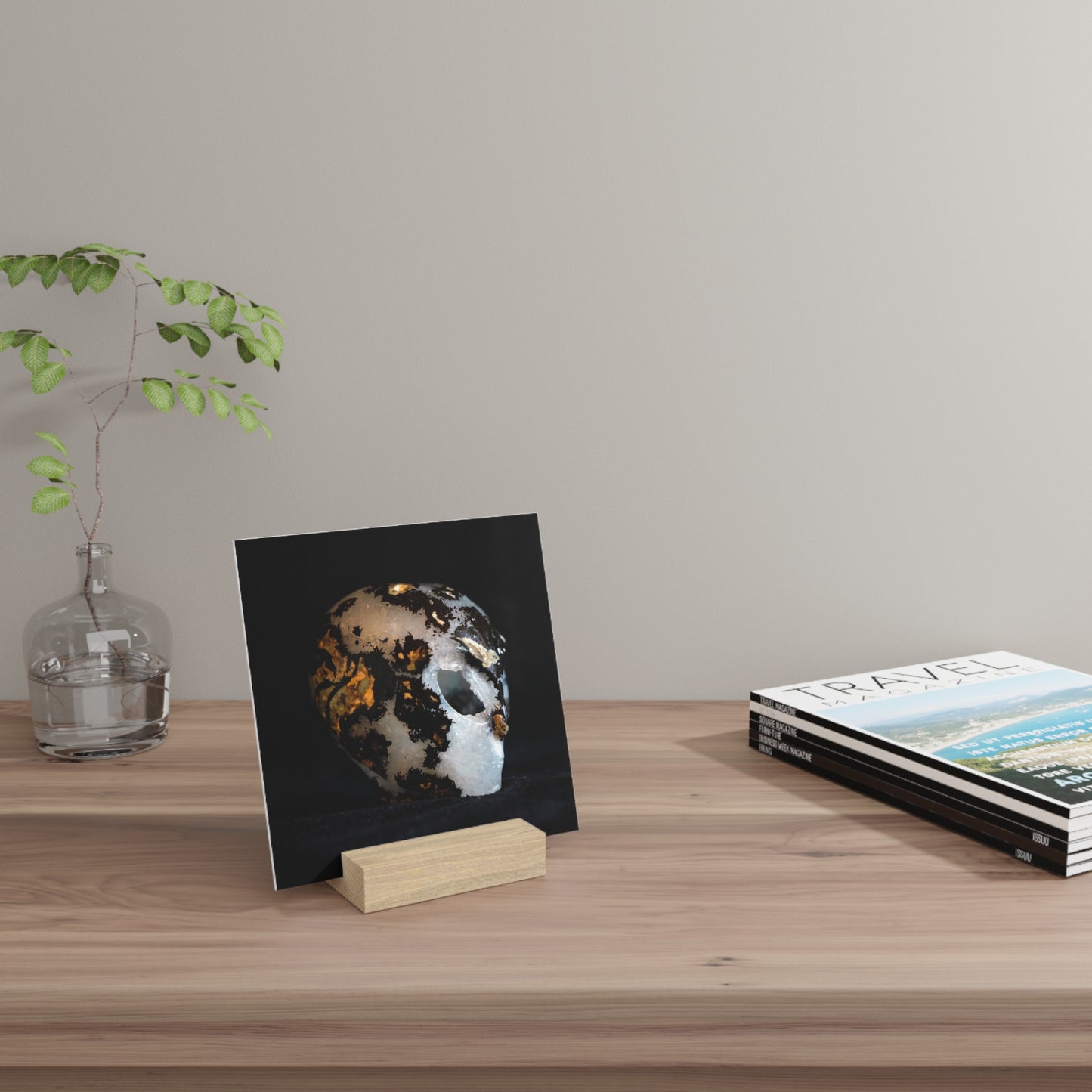 Geode Alien - Print with Wooden Stand